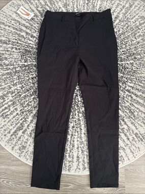 Women's Black Straight-Leg Stretch Work Trousers